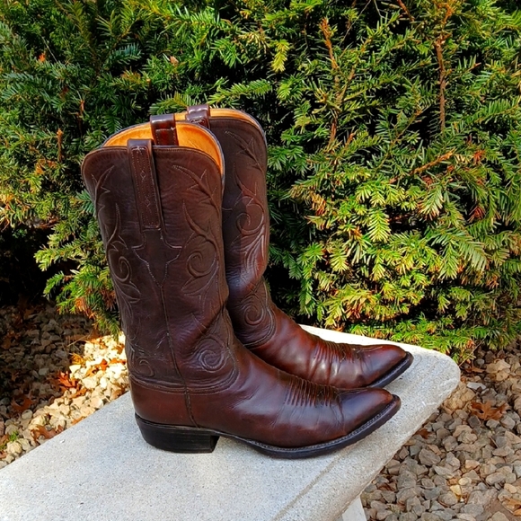 Lucchese Brown Heeled Boots - Picture 2 of 16